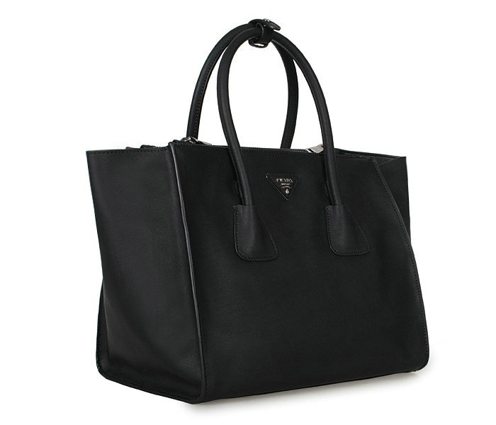 2014 Prada Glace Calf Leather Tote Bag BN2619 black